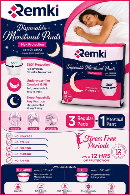 ONCARE Remki Disposable Menstrual Pants: